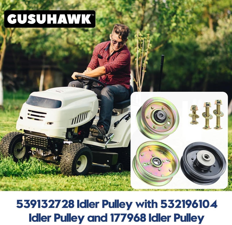 GUSUHAWK 532196104 Husqvarna Idler Pulley with 539132728 Idler Pulley 532177968 Idler Pulley Replace Husqvarna 589766102, 589766101, 539 132728, 532177968, 532197380, Craftsman 196104, 177968, 193197 - Image 2